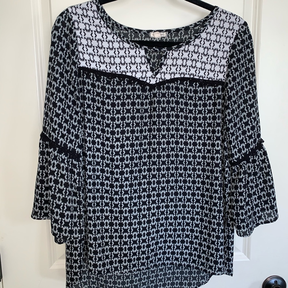 Black and white blouse from TJ MAXX